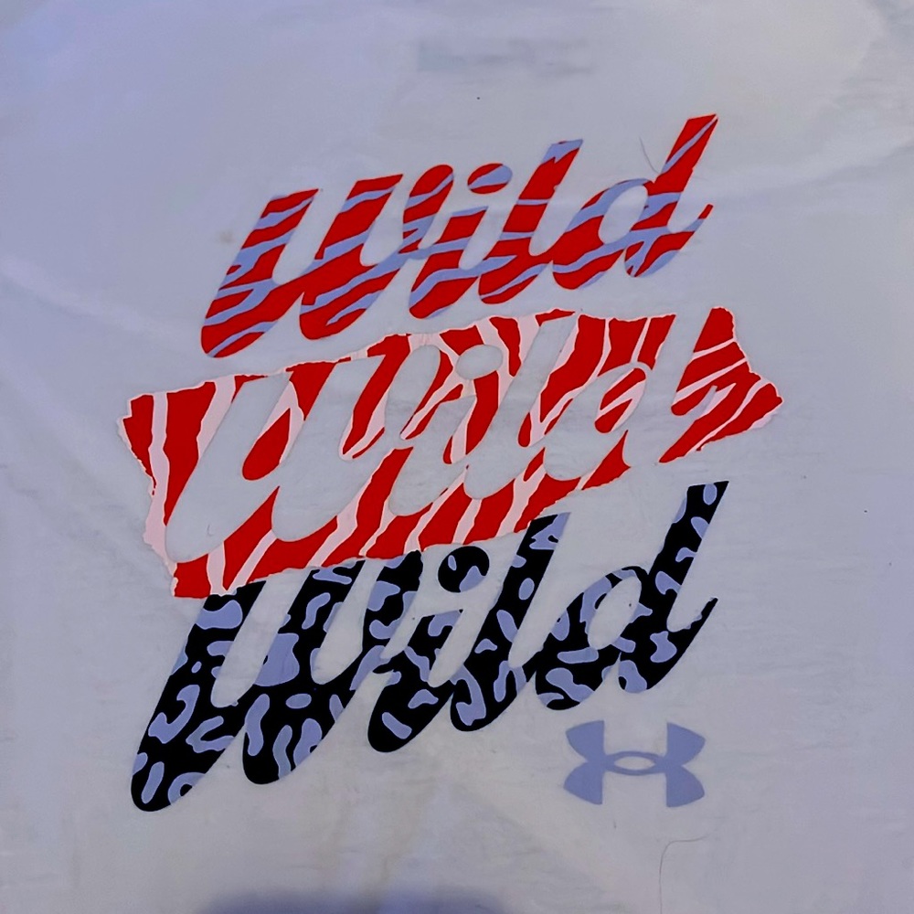 White wild under armor shirt